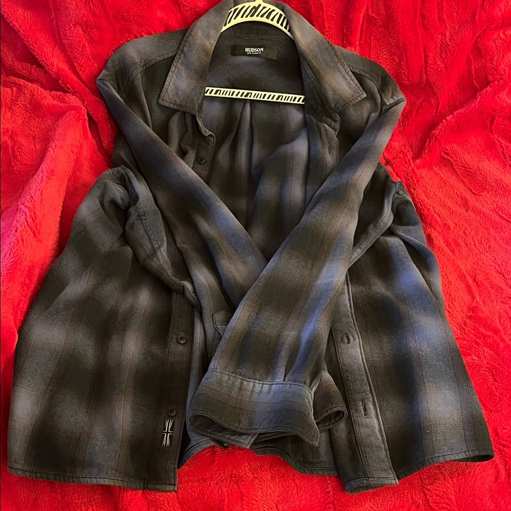 Burton Black and Gray Plaid Shirt